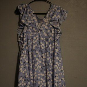 Floral Light Blue Easter Dress XL
